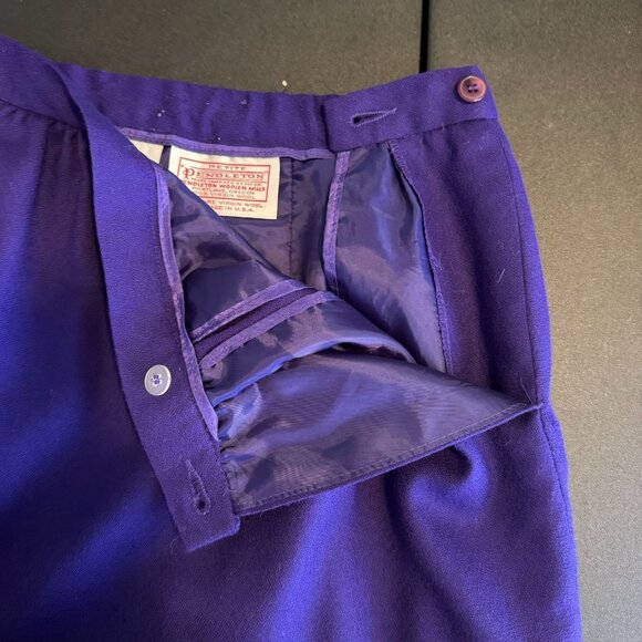 Vintage 70s Pendleton 100% Wool Purple Straight Skirt, Career Wear,  Size 2P - Picture 3 of 12